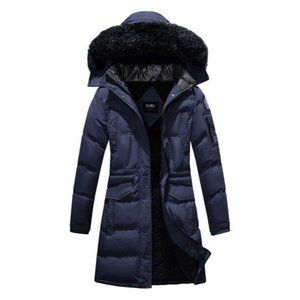 Elora The Whole Shebang - Navy Quilted Fuzzy-Hood Puffer Parka In Size: L